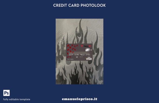 modello frontale photolook con carta visto bancario Angola Banco BIC in stile ve